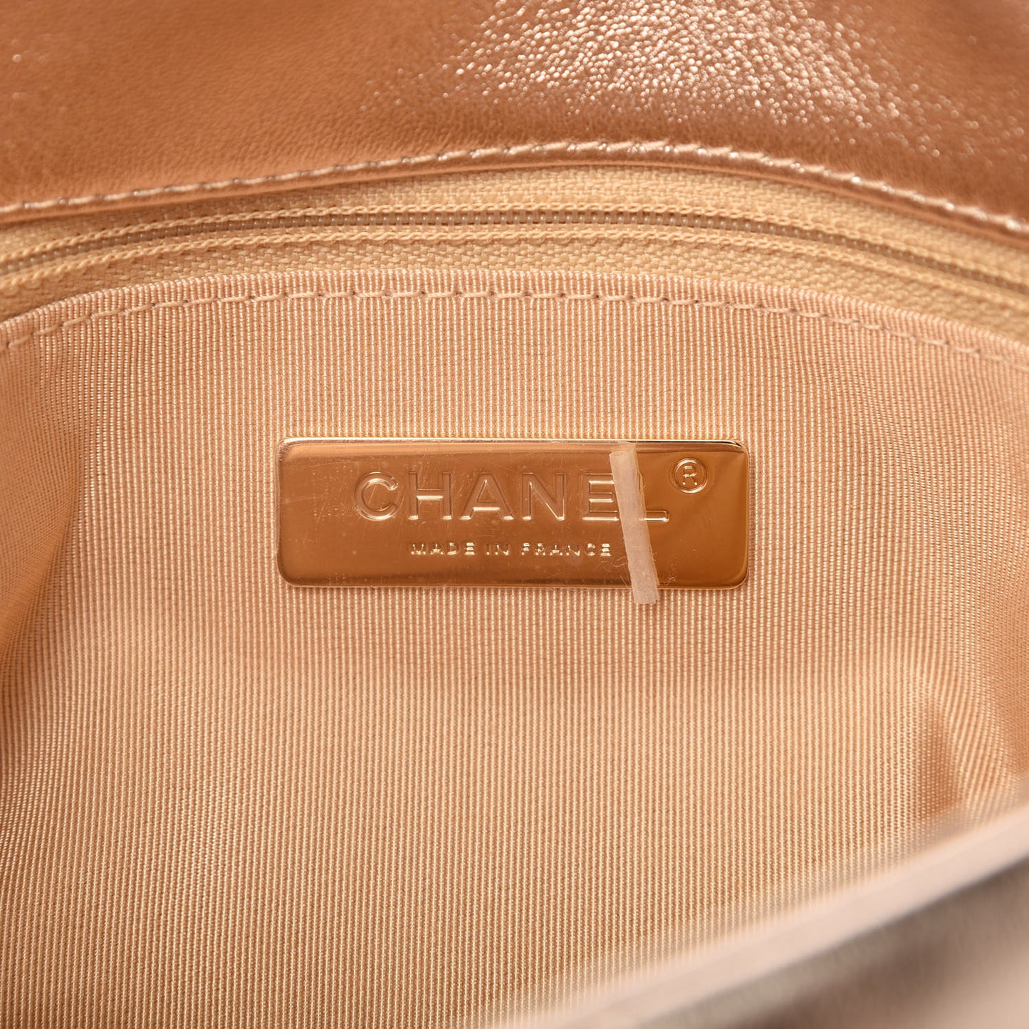 Metallic Lambskin Quilted Medium Chanel 19 Flap Gold