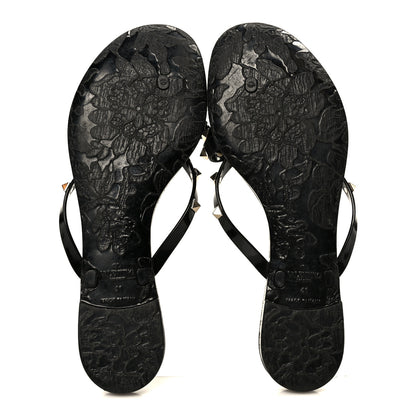 Valentino Garavani PVC Jelly Rockstud Bow Thong Sandals 41 Black 6 of 8