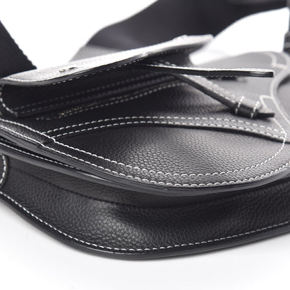 Christian Dior X KAWS Grained Calfskin Saddle Pouch Black 7 of 9