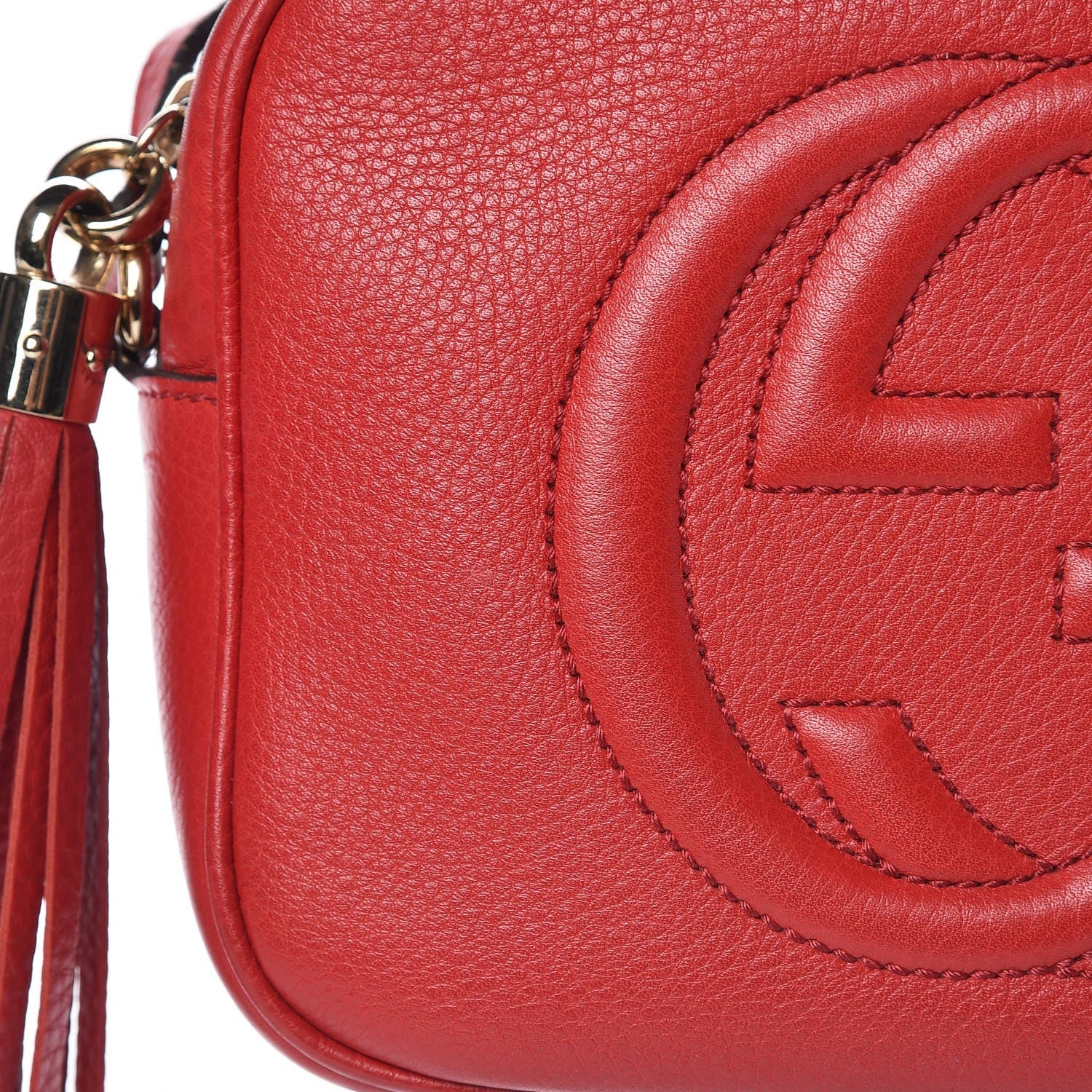 Gucci Pebbled Calfskin Small Soho Disco Bag Tabasco Red 9 of 12