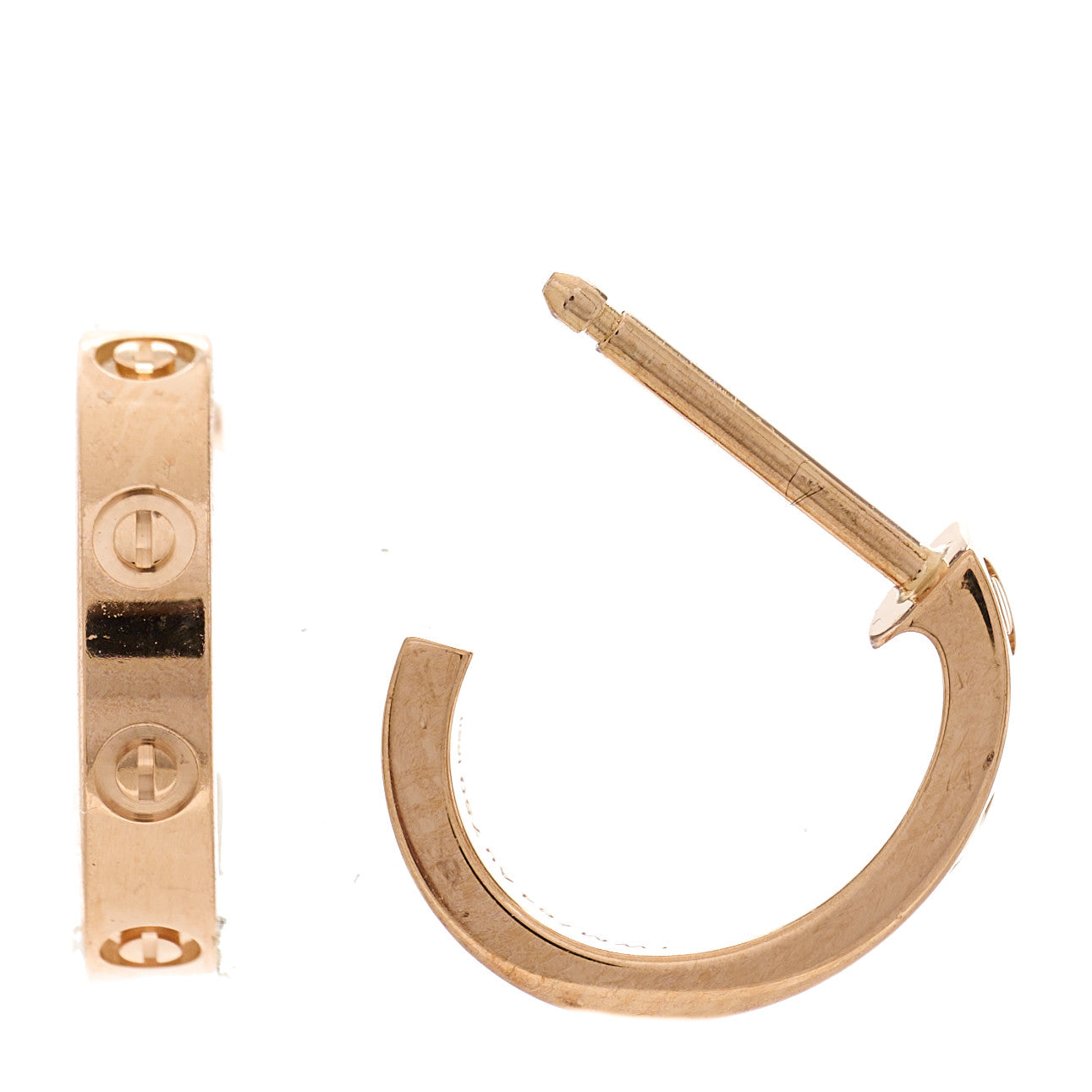 Cartier 18K Pink Gold Small LOVE Hoop Earrings 1 of 6