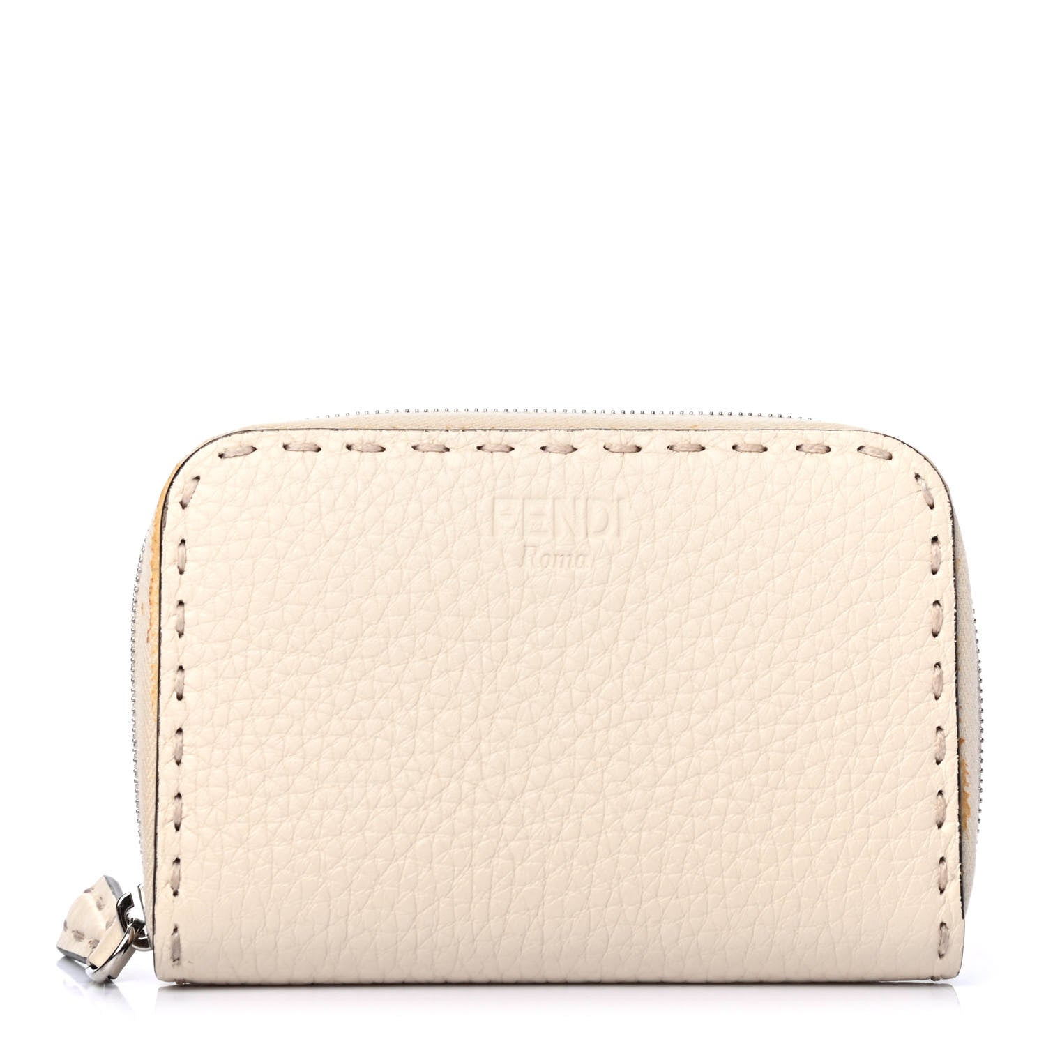 Fendi Cuoio Romano Selleria Mini Zip Around Wallet Dove 1 of 6