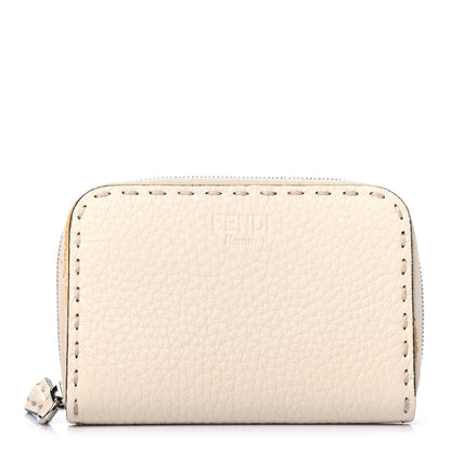 Fendi Cuoio Romano Selleria Mini Zip Around Wallet Dove 1 of 6