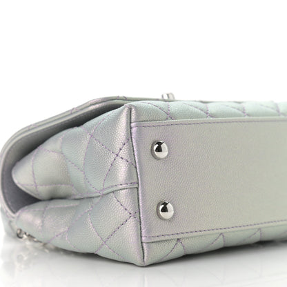 Chanel Iridescent Caviar Quilted Extra Mini Coco Handle Flap Purple 9 of 11