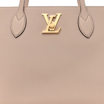 Louis Vuitton Grained Calfskin Lockme Shopper Greige 7 of 11