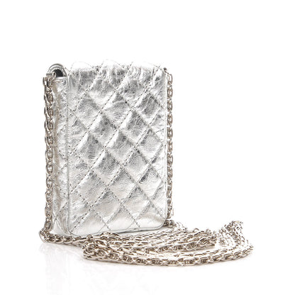 Chanel Aged Calfskin Quilted 2.55 Reissue Phone Case Silver 3 of 7