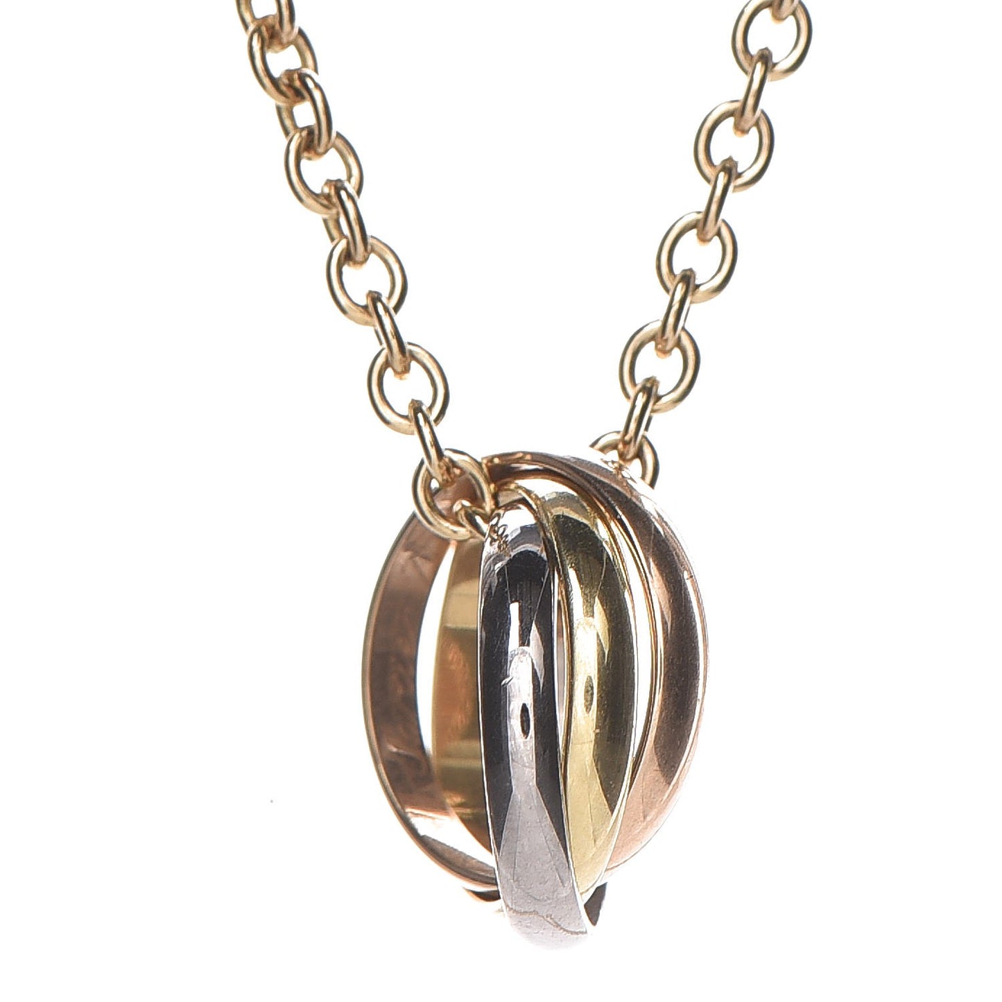 18K Pink Yellow White Gold Trinity Pendant Necklace