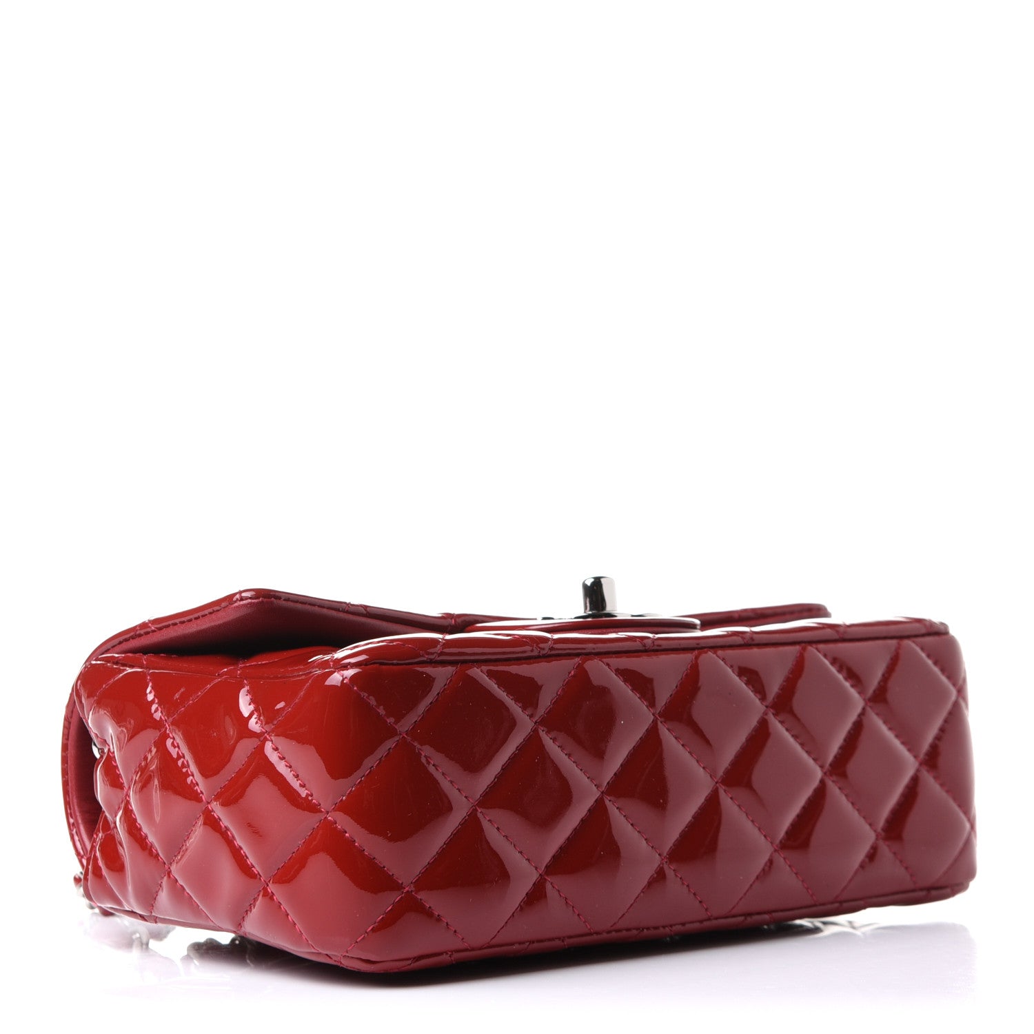 Chanel Patent Calfskin Quilted Mini Rectangular Flap Red 4 of 14