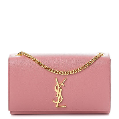 Saint Laurent Grain De Poudre Medium Classic Monogram Kate Satchel Dark Rose 1 of 8