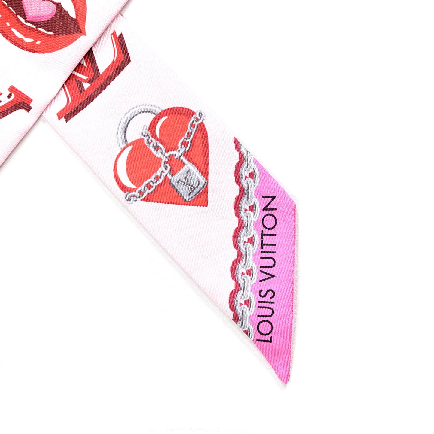 Silk Lucky Monogram BB Bandeau Rose Pop
