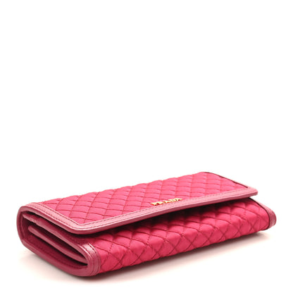 Prada Tessuto Nylon Quilted Continental Flap Wallet Ibisco 5 of 10