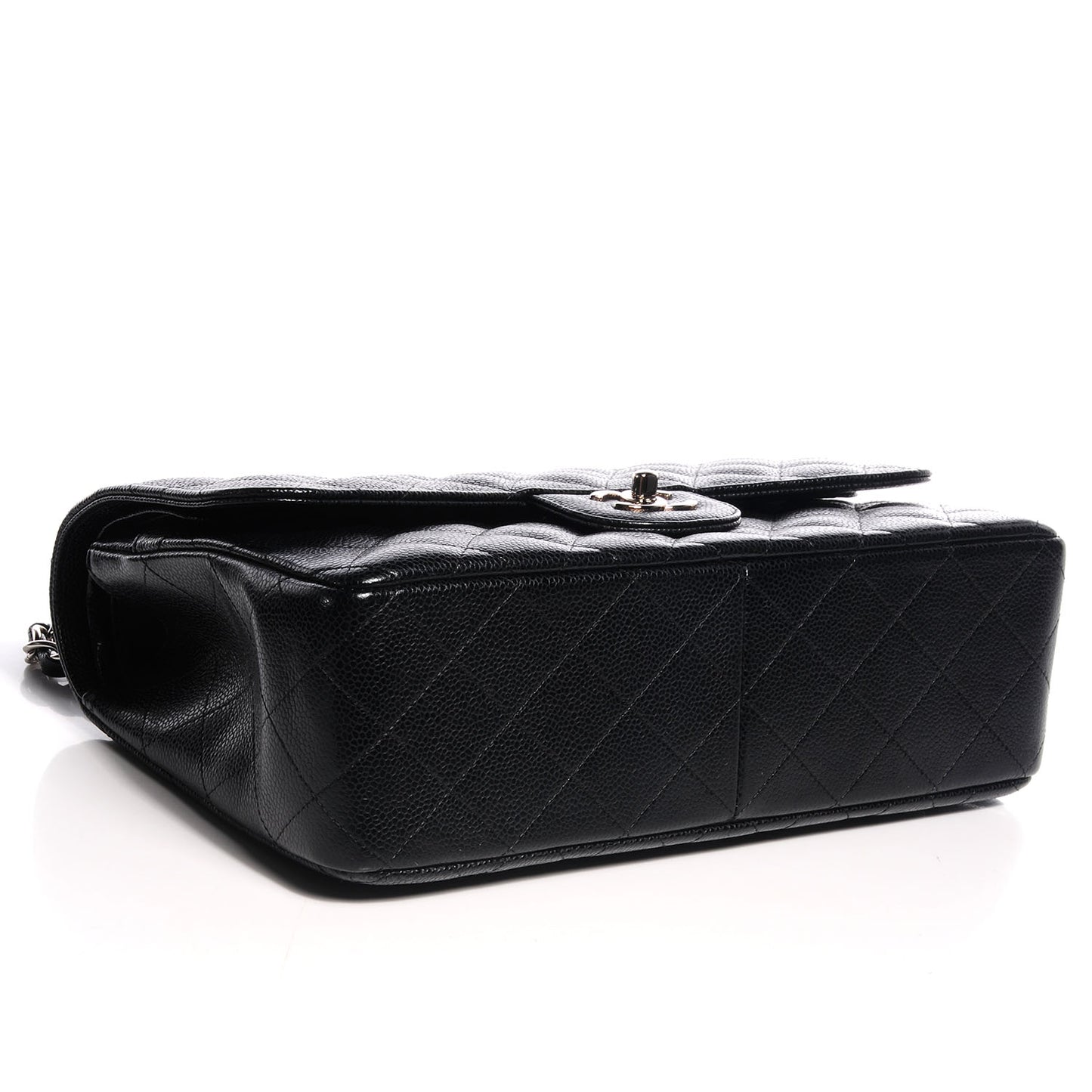 Caviar Quilted Jumbo Double Flap Black