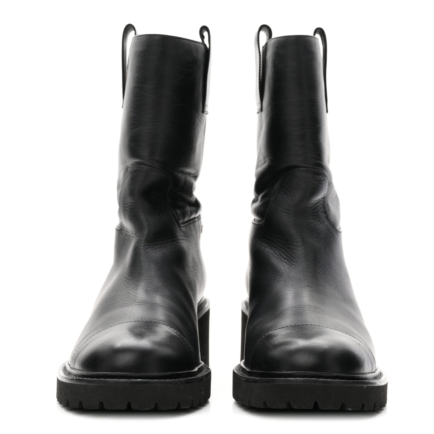 Calfskin CC Ankle Boots 37.5 Black