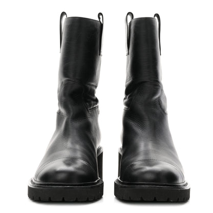 Chanel Calfskin CC Ankle Boots 37.5 Black 3 of 10