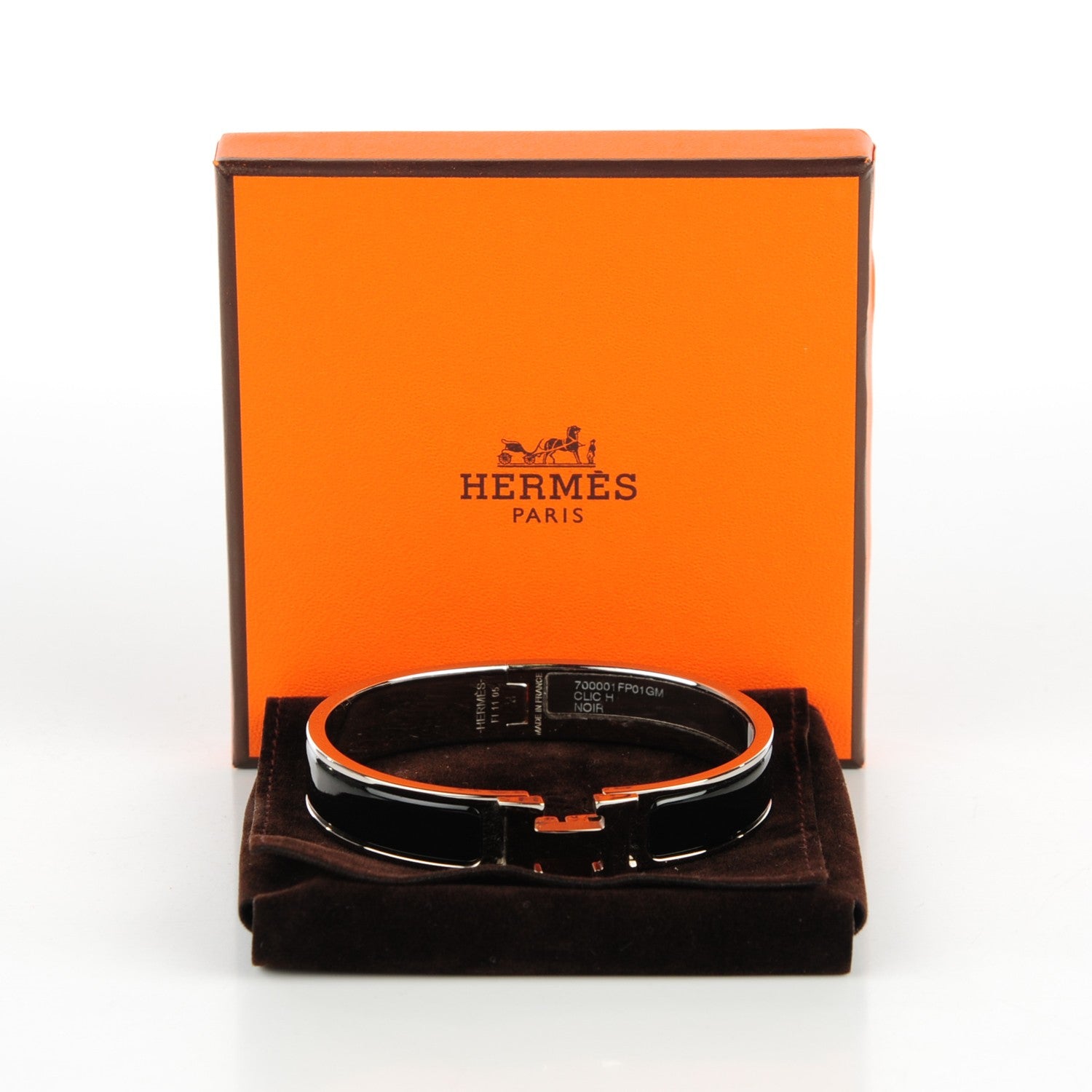 Hermes Enamel Narrow Clic Clac H Bracelet GM Black 6 of 6
