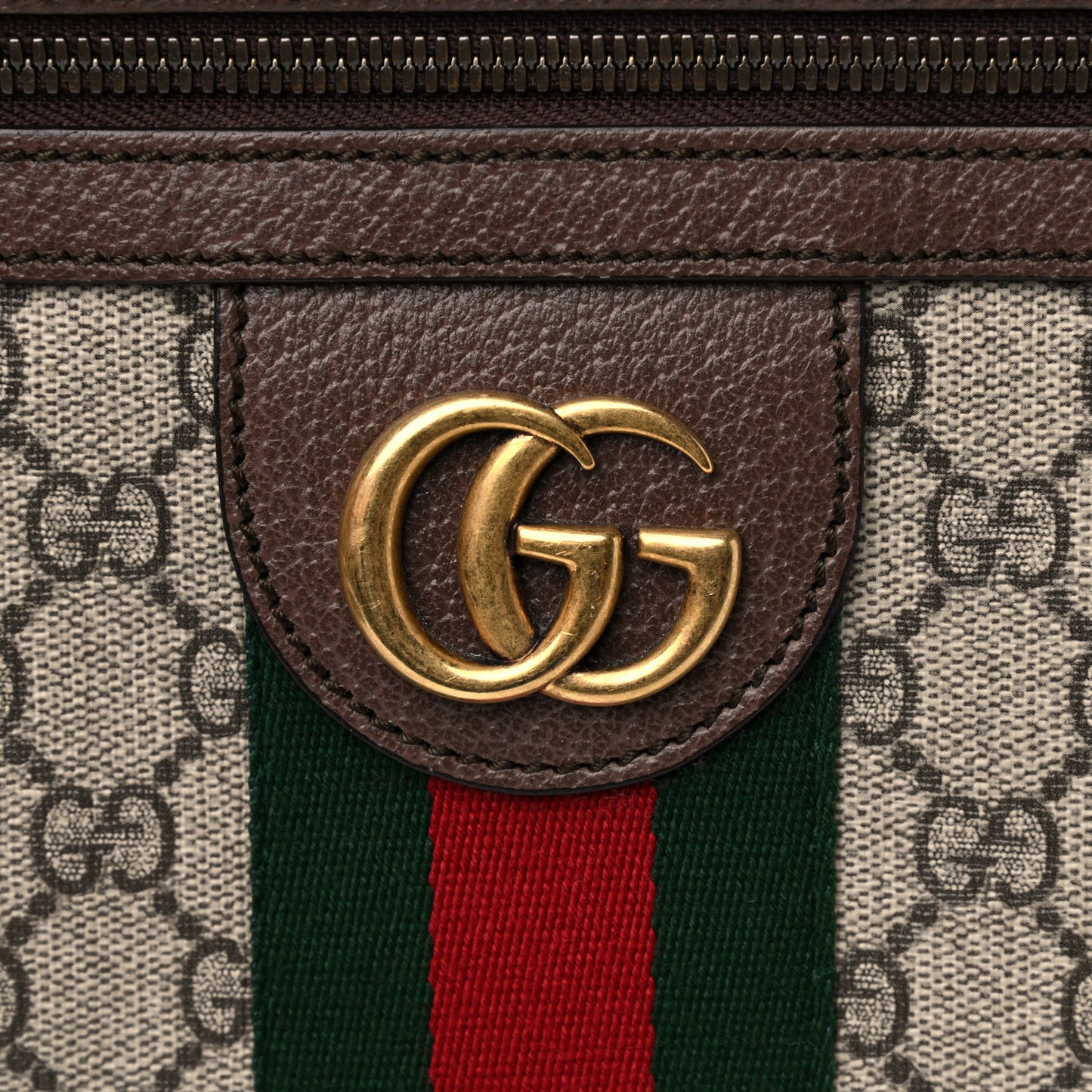 GG Supreme Monogram Web Small Ophidia Messenger Bag Brown