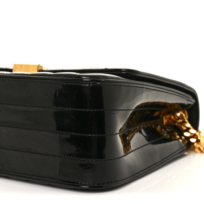 Saint Laurent Patent Matelasse Monogram Large Vicky Chain Bag Black 8 of 10