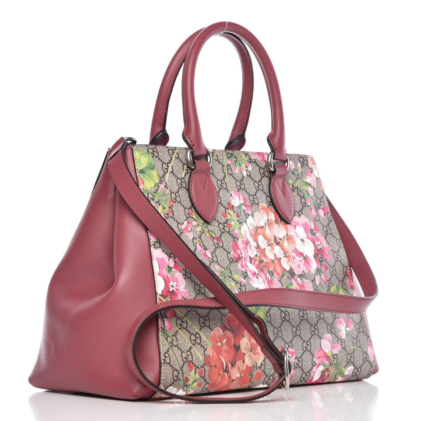 Soft GG Supreme Monogram Blooms Top Handle Bag Beige Multicolor Dry Rose