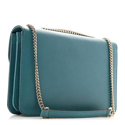 Gucci Dollar Calfskin Interlocking G Shoulder Bag Deep Cobalt 3 of 16