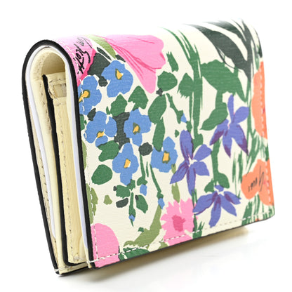 Gucci X KEN SCOTT New Shangai Calfskin Jardin D Avril Floral Print Horsebit 1955 Card Case Wallet Ivory Pink 3 of 7