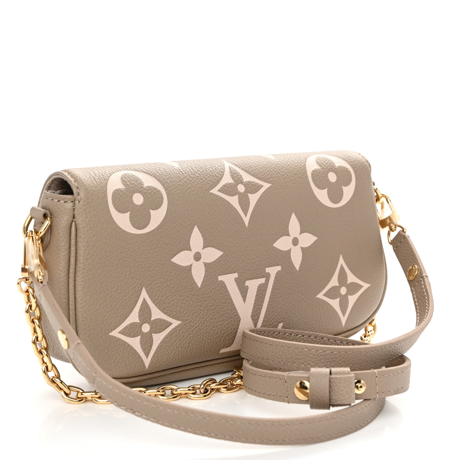 Louis Vuitton Empreinte Monogram Giant Ivy Wallet On Chain Tourterelle Creme 3 of 9