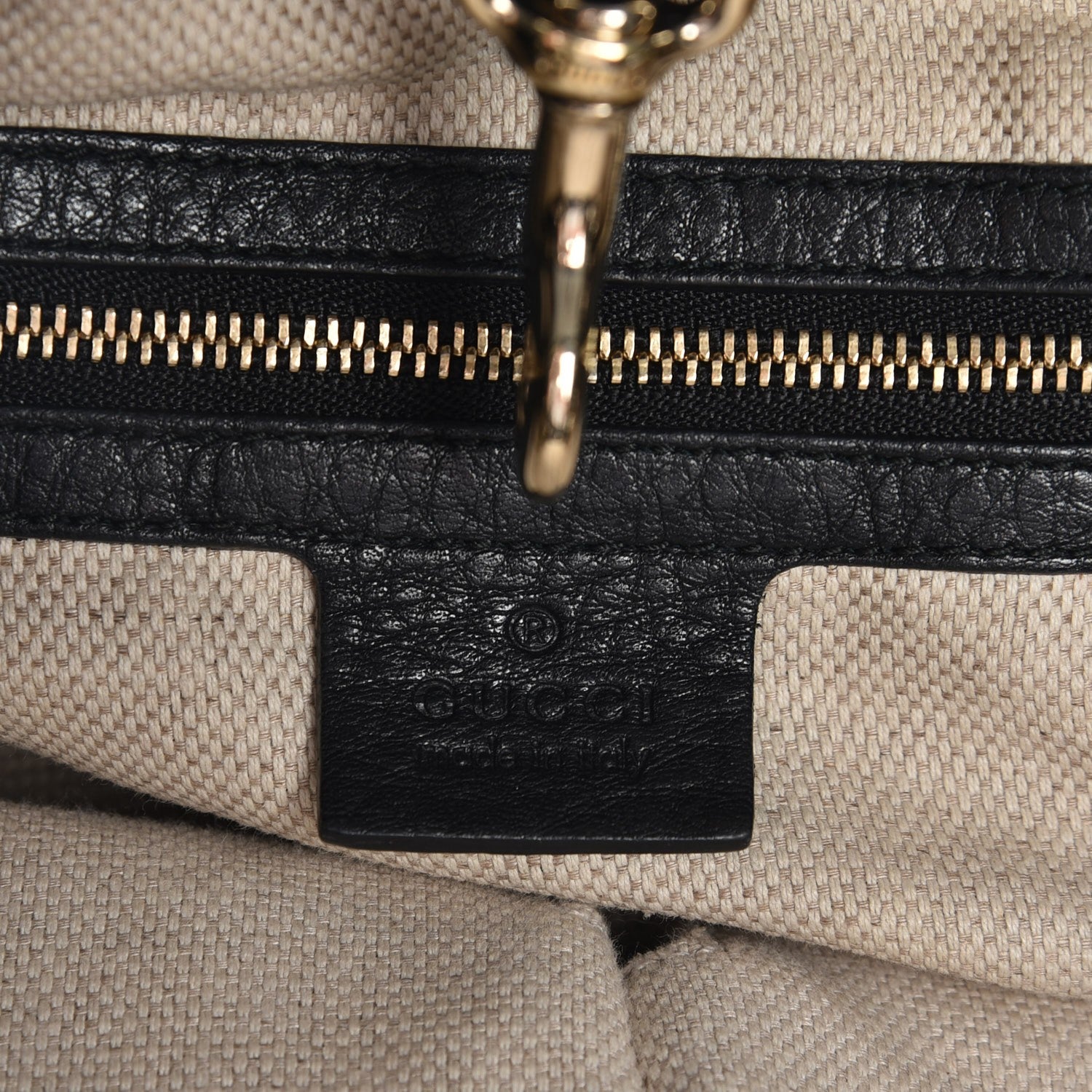 Gucci Pebbled Calfskin Medium Soho Chain Shoulder Bag Black 6 of 7