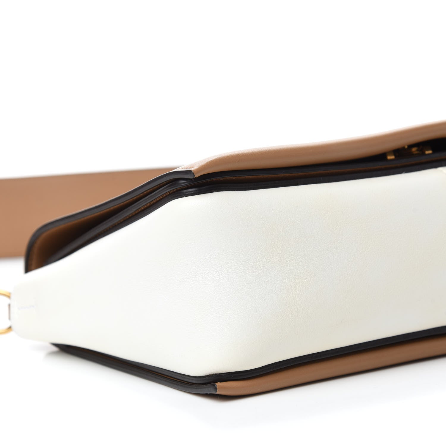 Celine Shiny Smooth Calfskin Medium Frame Shoulder Bag Tan Optic White 6 of 12