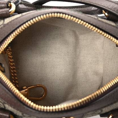 Gucci GG Supreme Monogram Textured Dollar Calfskin Web Super Mini Ophidia Top Handle Bowler Bag Beige Ebony New Acero 5 of 10
