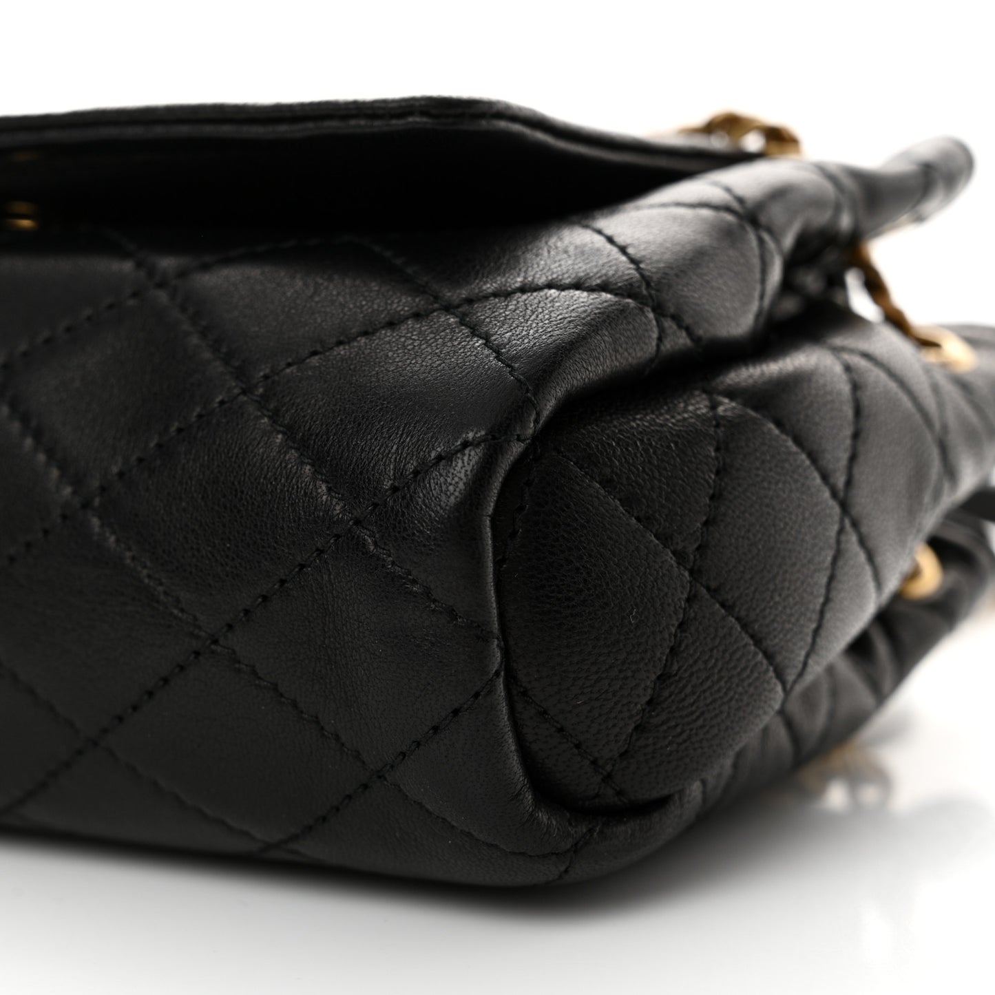 Lambskin Quilted Monogram Mini Nolita Black