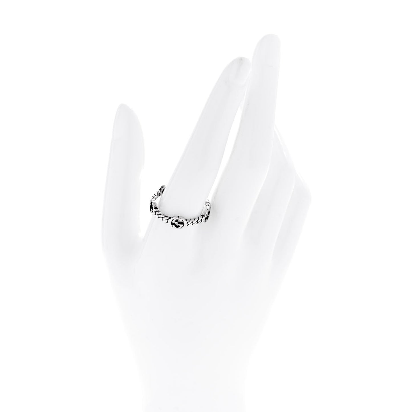 Sterling Silver Interlocking G Chain Ring 64 10.75