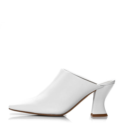 Bottega Veneta Lambskin Mules 38.5 Optic White 1 of 7