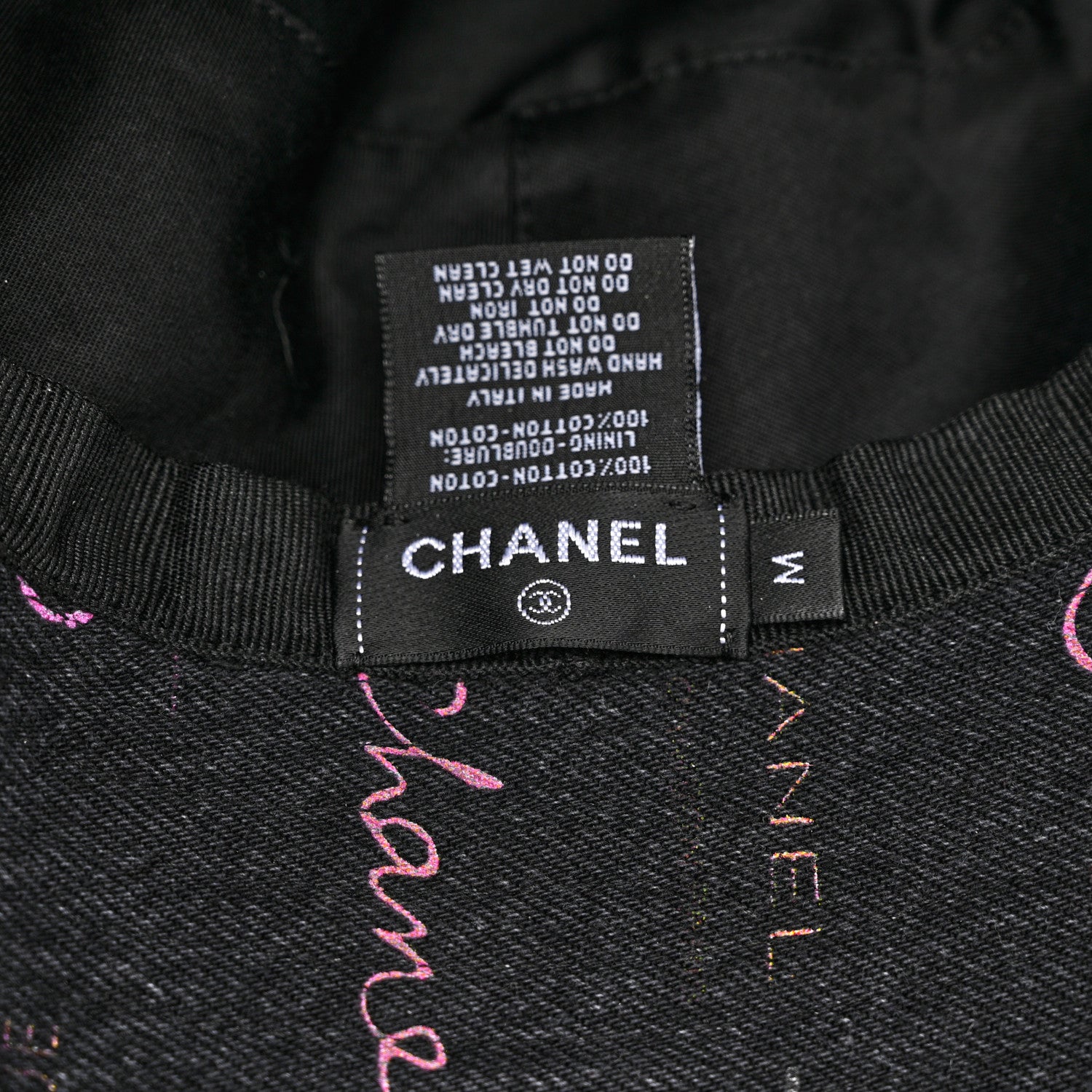 Chanel Denim Mood Cloche Bucket Hat M Black 8 of 8