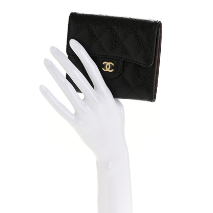 Chanel Caviar Quilted Compact Flap Wallet Black 2 of 9