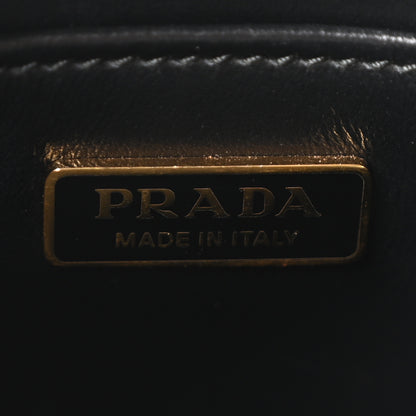Prada Jacquard Saffiano Triangolo Symbole Embroidered Micro Tote Black Corda 6 of 9