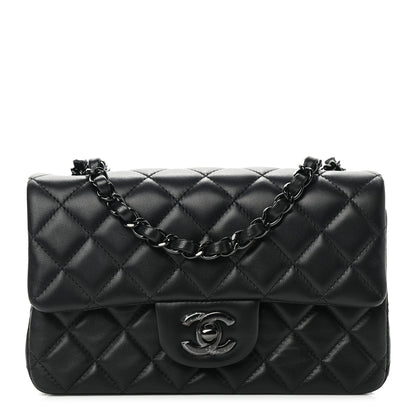 Chanel Lambskin Quilted Mini Rectangular Flap So Black 1 of 9