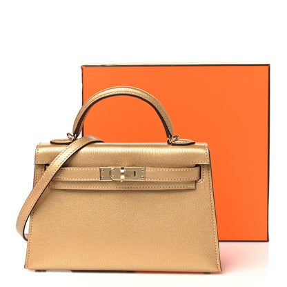 Hermes Metallic Chevre Chamkilight Mini Kelly Sellier 20 Dore 11 of 11