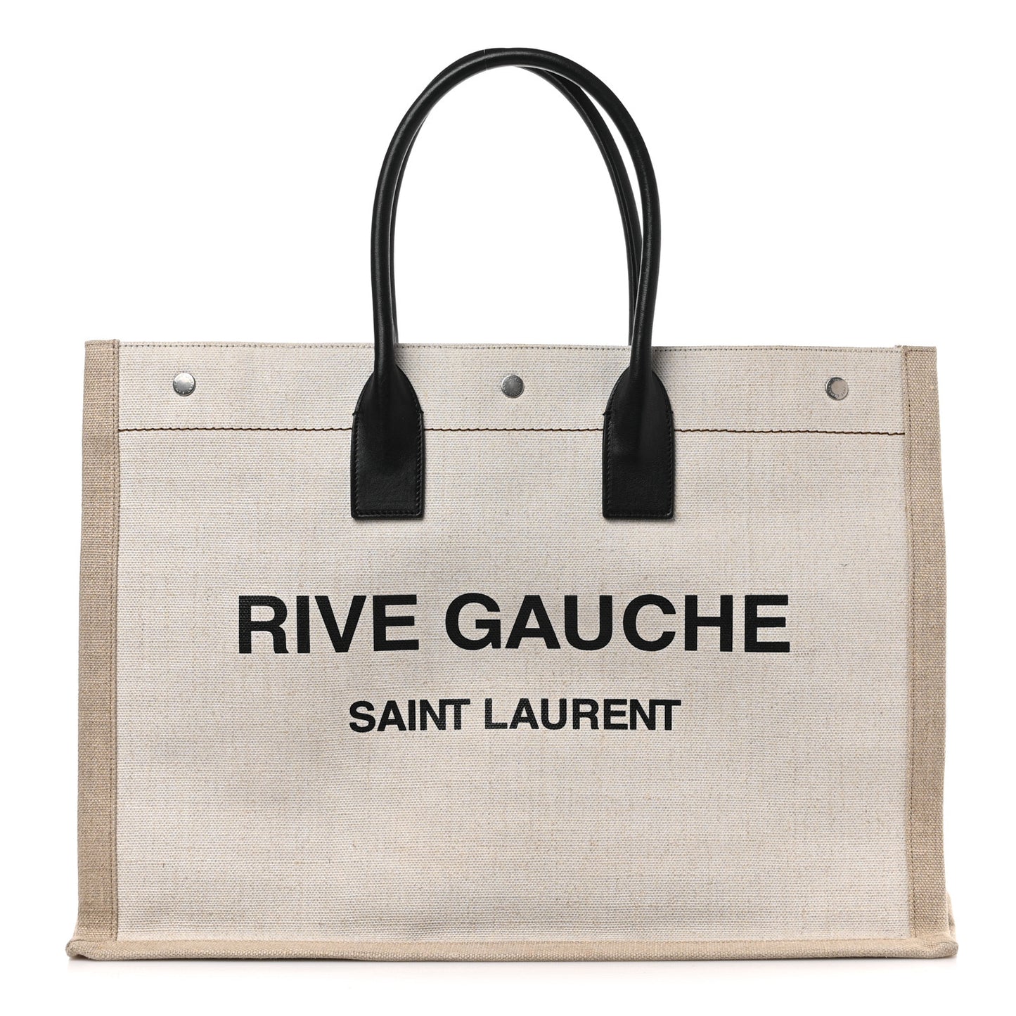 Linen Calfskin Rive Gauche Tote Optic White