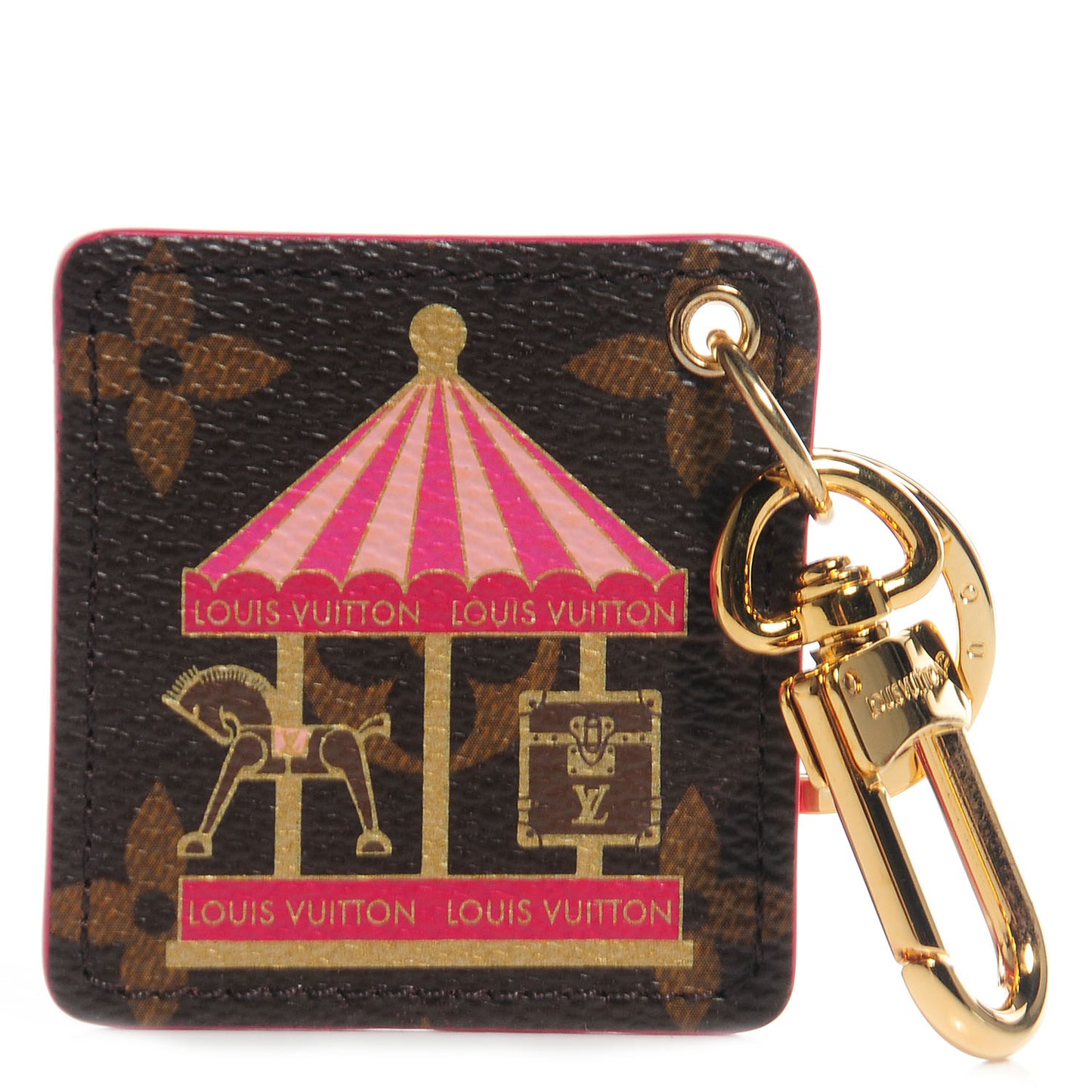 Monogram Illustre Carousel Bag Charm Key Ring Pink