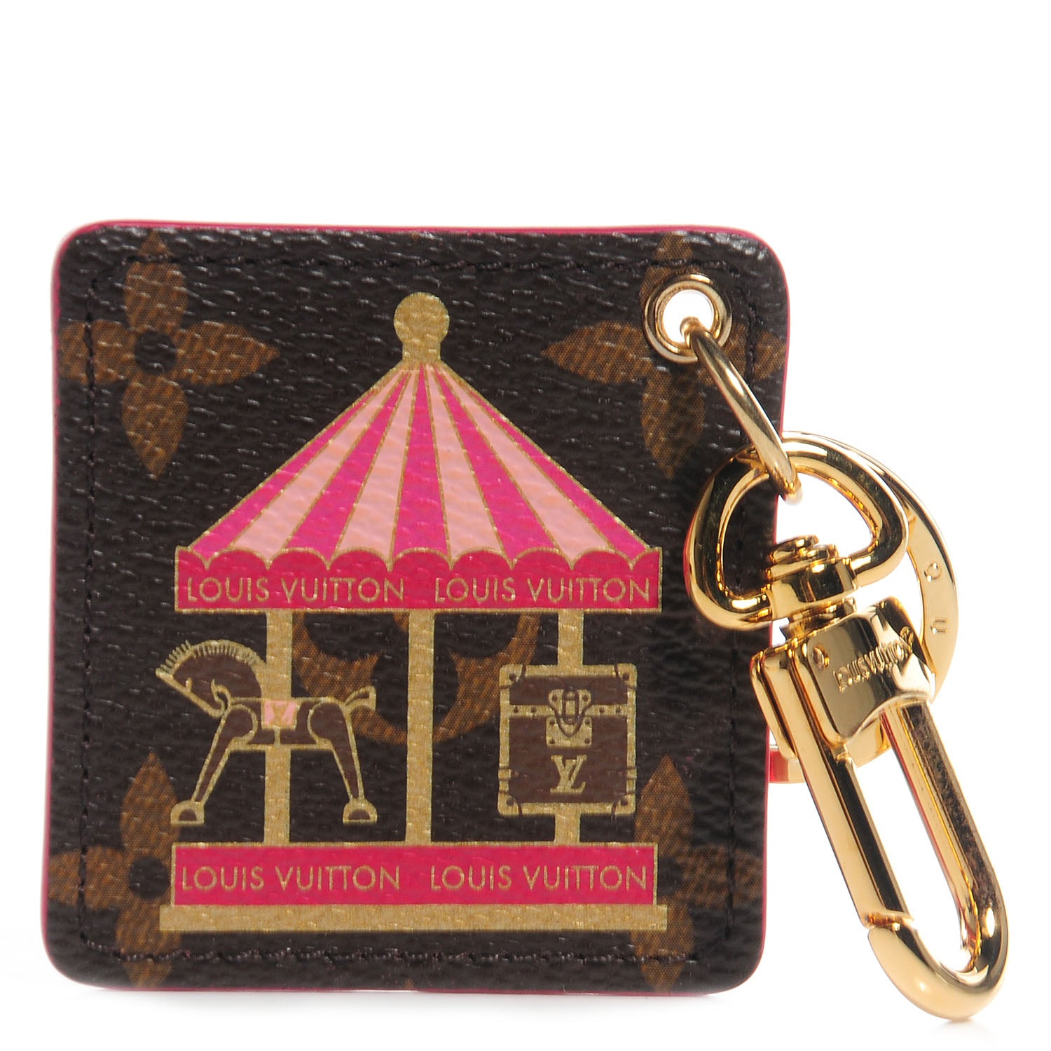 Louis Vuitton Monogram Illustre Carousel Bag Charm Key Ring Pink 1 of 8