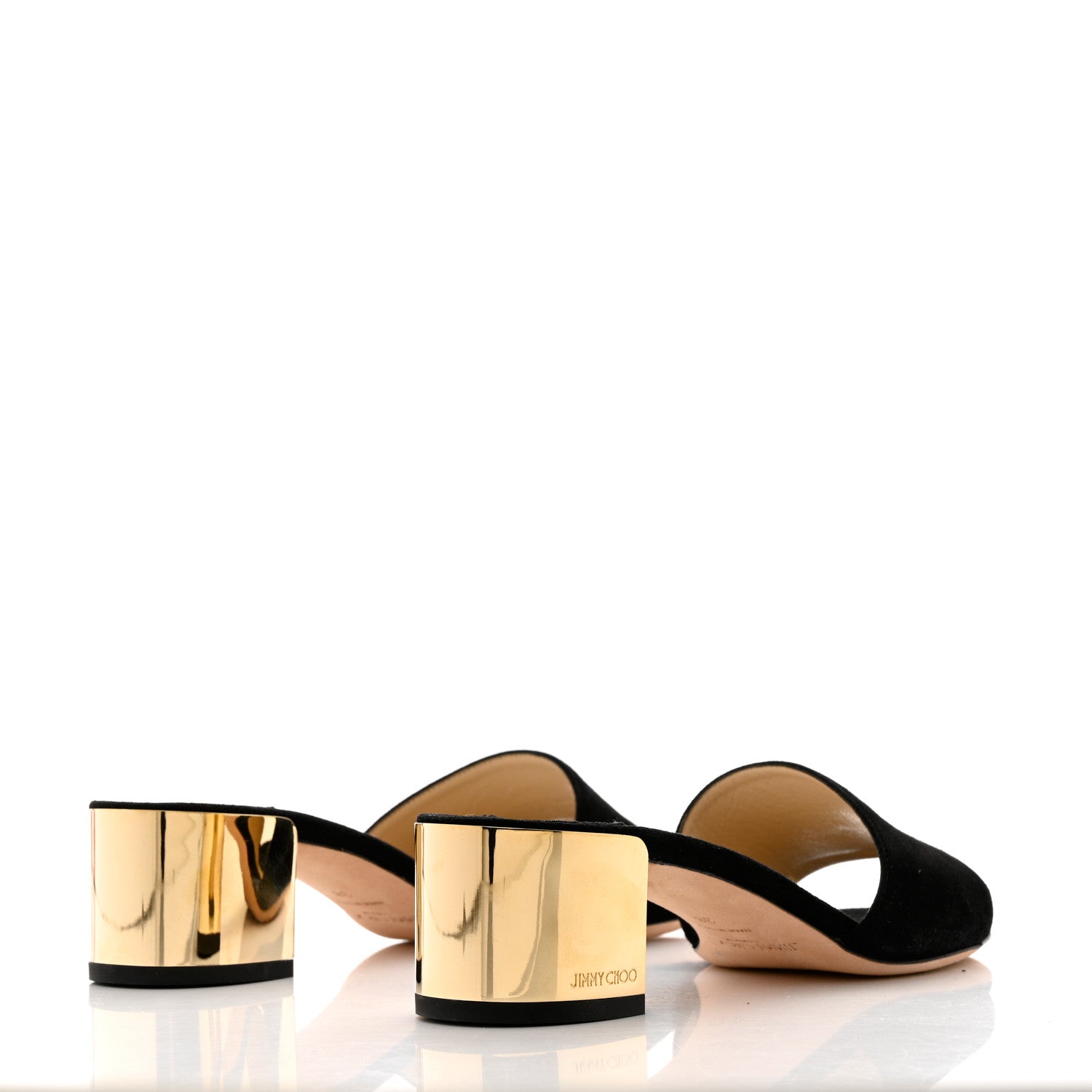 Jimmy Choo Suede Joni Slide Sandals 38 Black 3 of 9
