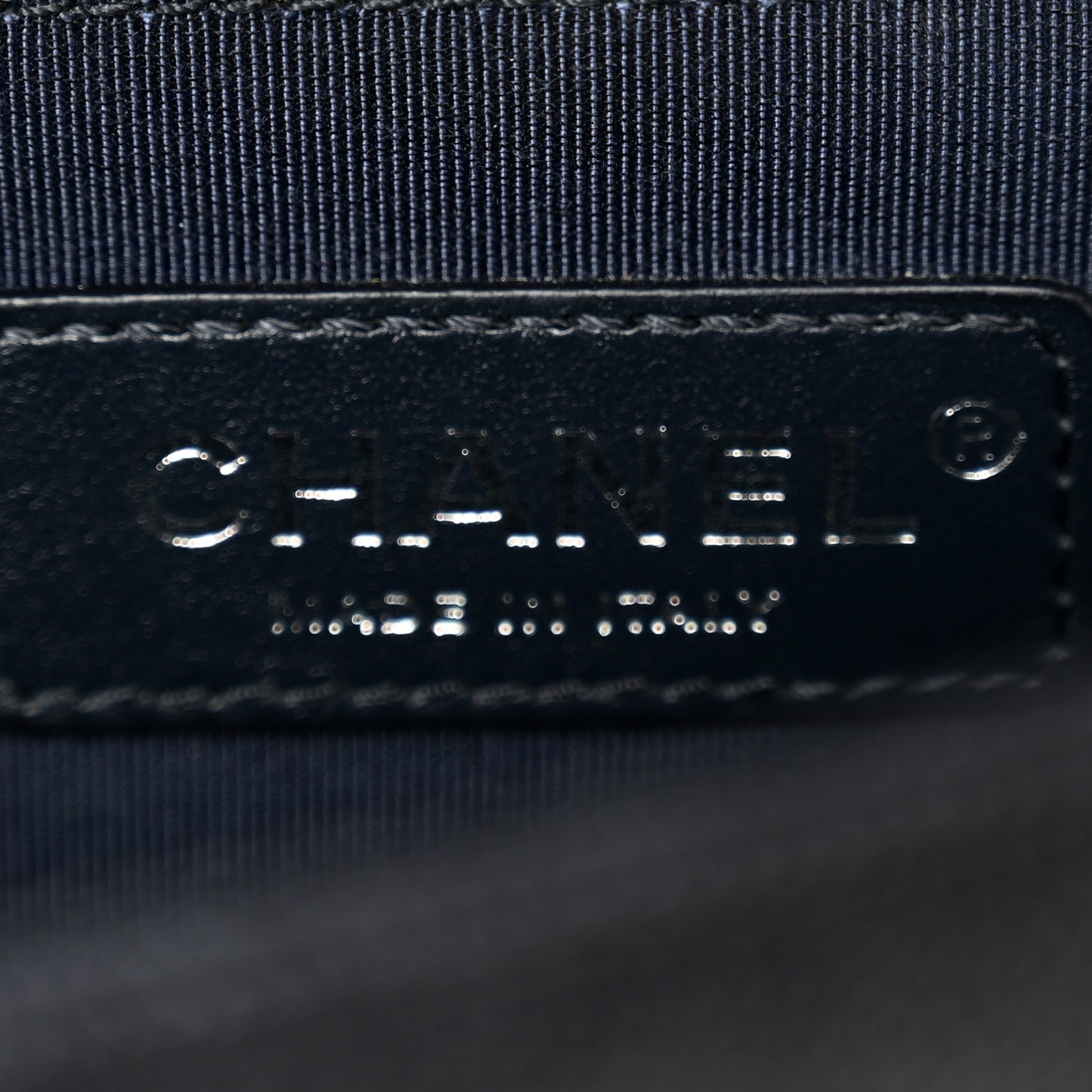 Caviar Chevron Quilted New Medium Boy Flap Dark Navy Blue