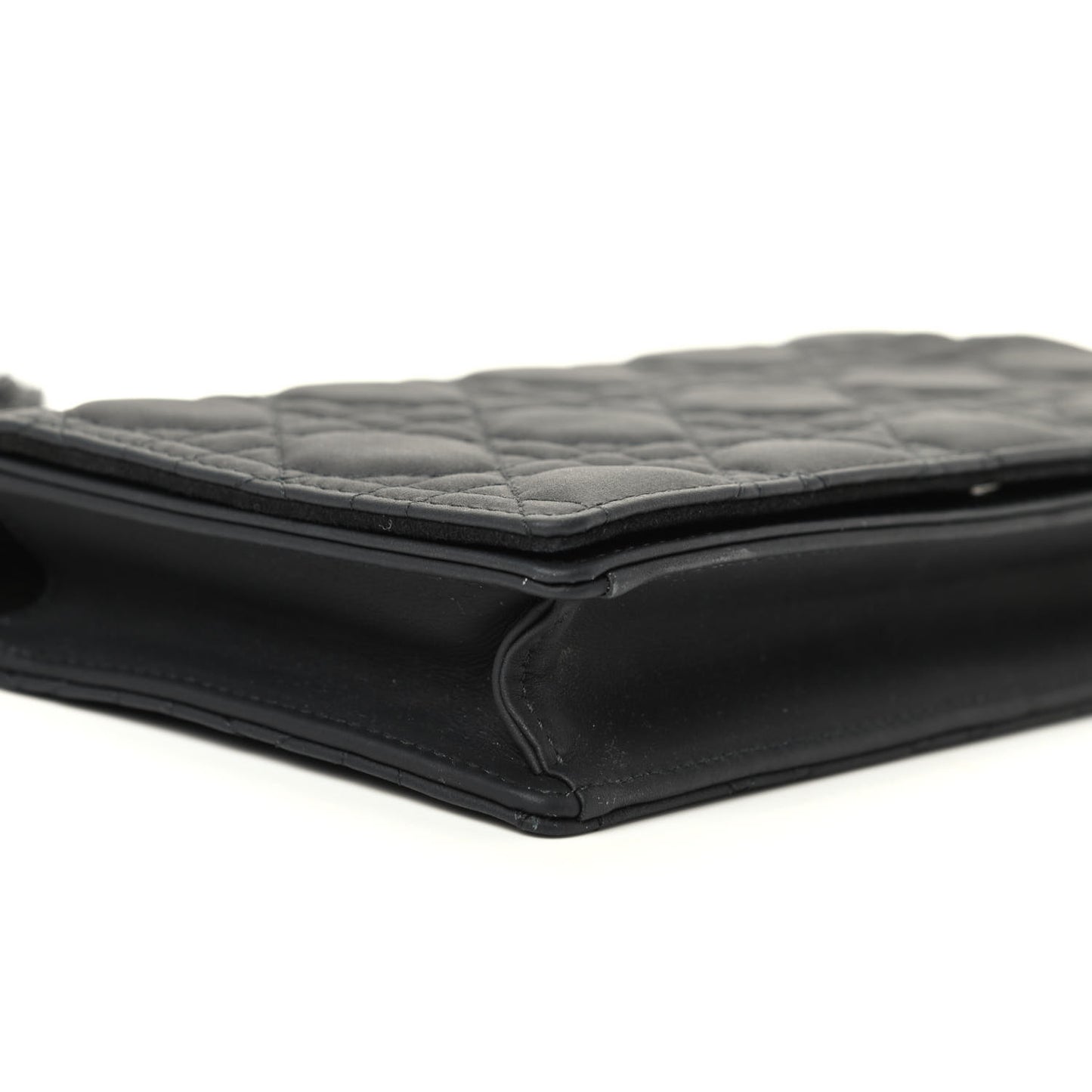 Ultra Matte Calfskin Cannage Lady Dior Clutch Black