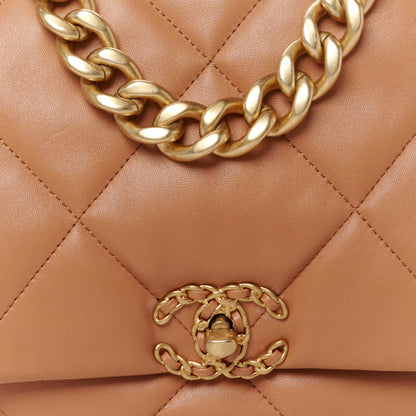 Chanel Lambskin Quilted Maxi Chanel 19 Flap Brown 8 of 10