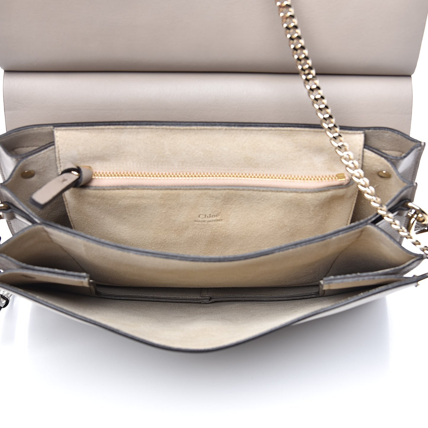 Calfskin Suede Medium Faye Shoulder Bag Motty Grey