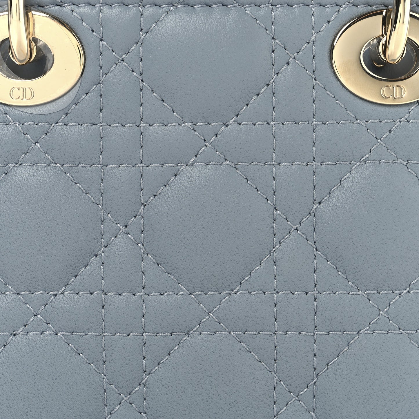 Lambskin Cannage Micro Lady Dior Cloud Gray
