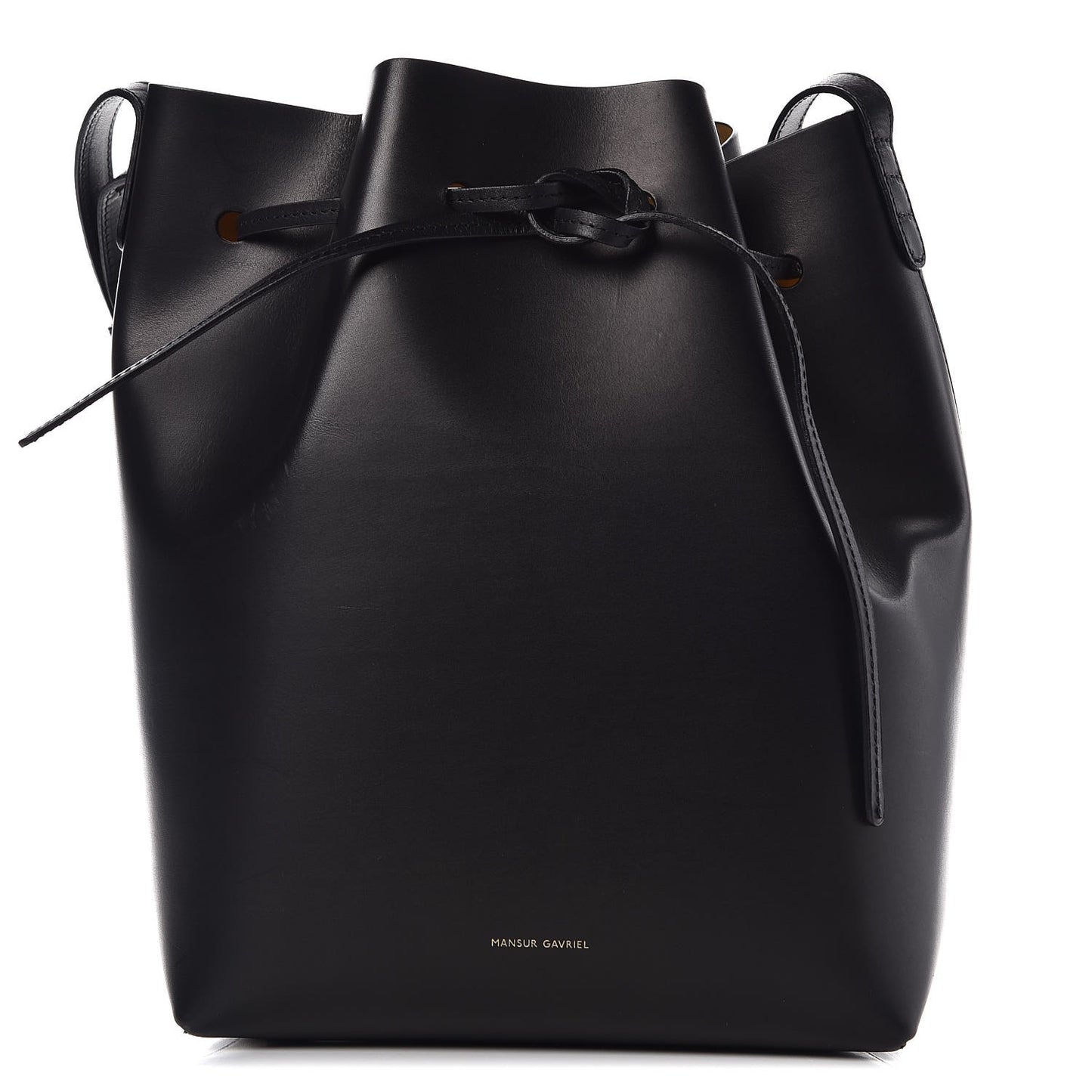 Vegetable Tanned Calfskin Bucket Bag Black Oro