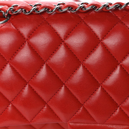 Chanel Lambskin Quilted Medium Double Flap Red 13 of 20