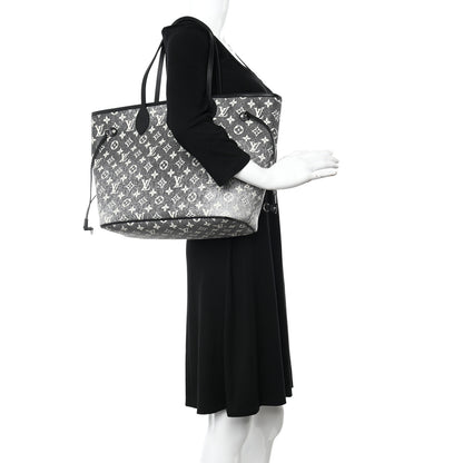 Louis Vuitton Denim Monogram Jacquard Neverfull MM Grey 2 of 12