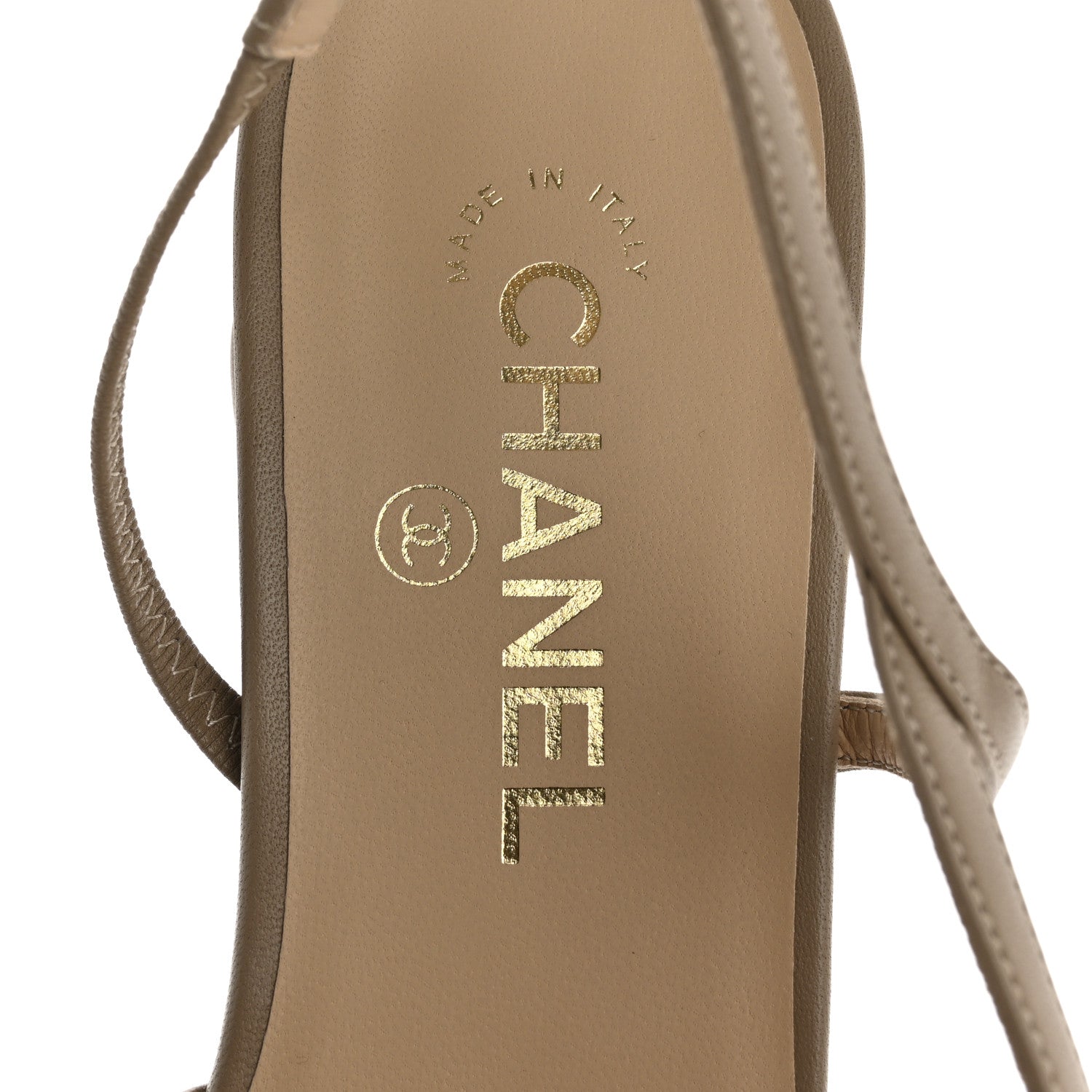 Chanel Lambskin Patent Cap Toe CC Slingback Flats 42 Beige Black 7 of 9