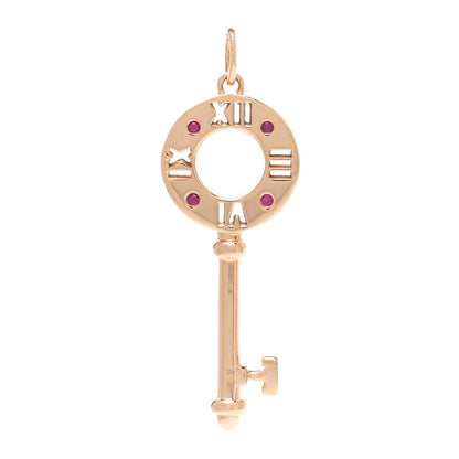 Tiffany 18K Rose Gold Ruby Atlas Pierced Key Pendant 1 of 3